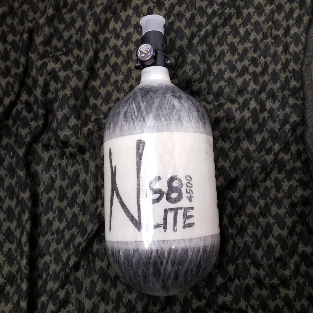 CLEARANCE Ninja Paintball LITE TRANSLUCENT 68/4500 Carbon Fiber Compressed Air HPA Paintball Tank | Hydro 10/2020