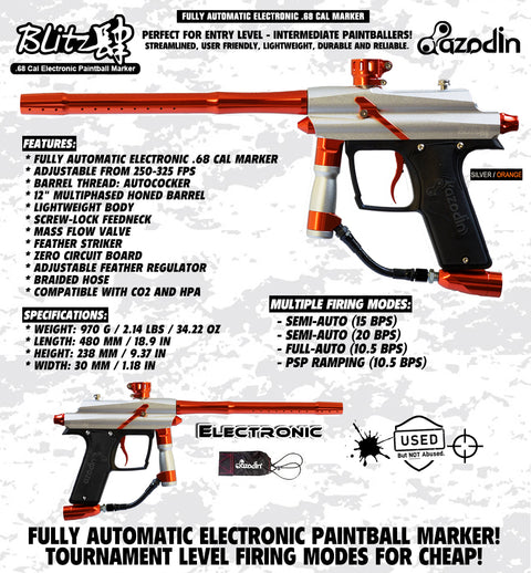 CLEARANCE Azodin Blitz 4 Electronic .68 Caliber Paintball Gun | USED
