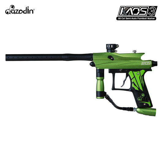 CLEARANCE Azodin Kaos 3 Semi-Automatic .68 Caliber Paintball Gun Marker - Green / Black - USED But NOT Abused