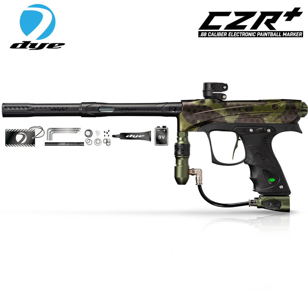 Dye CZR+ .68 Caliber Full Auto Electronic Paintball Gun Marker - PGA HyperCam Olive Dust