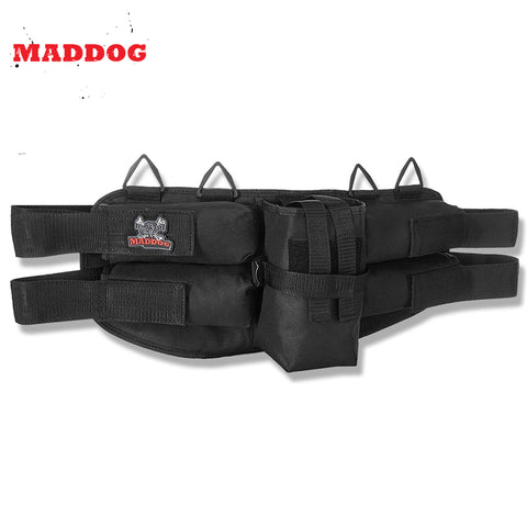 Maddog 4+1 Entry Level Paintball Harness Pod Pack Belt with HPA CO2 Tank Holder Pouch | Harness Only