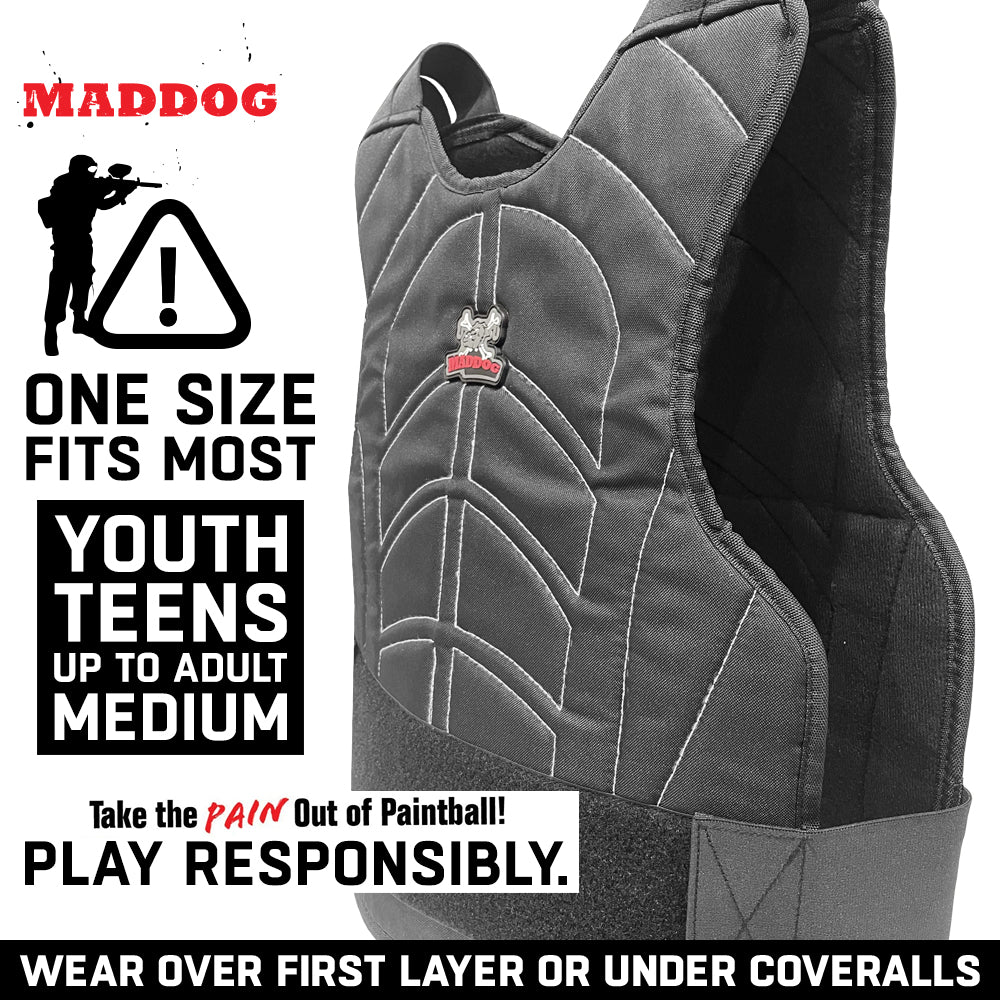 CLEARANCE Maddog Tactical Half Finger Glove Chest Protector and Neck Combo Trio - Black - Small/Medium