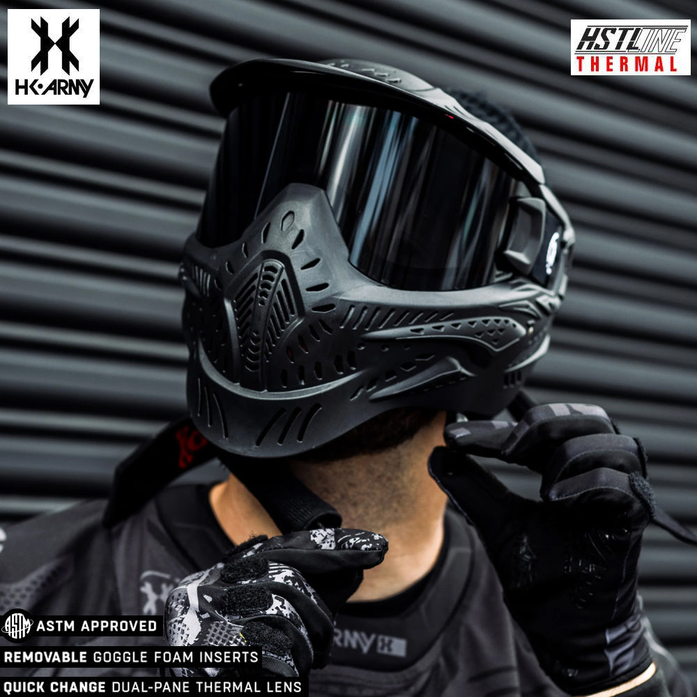 CLEARANCE HK Army HSTL Goggle Paintball Airsoft Mask with Anti Fog Thermal Lens - Black w/ Smoke Lens - USED But Not Abused