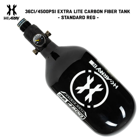 HK Army Aerolite "EXTRA LITE" 36ci/4500psi Carbon Fiber HPA Compressed Air Paintball Tank Bottle System - Standard Reg