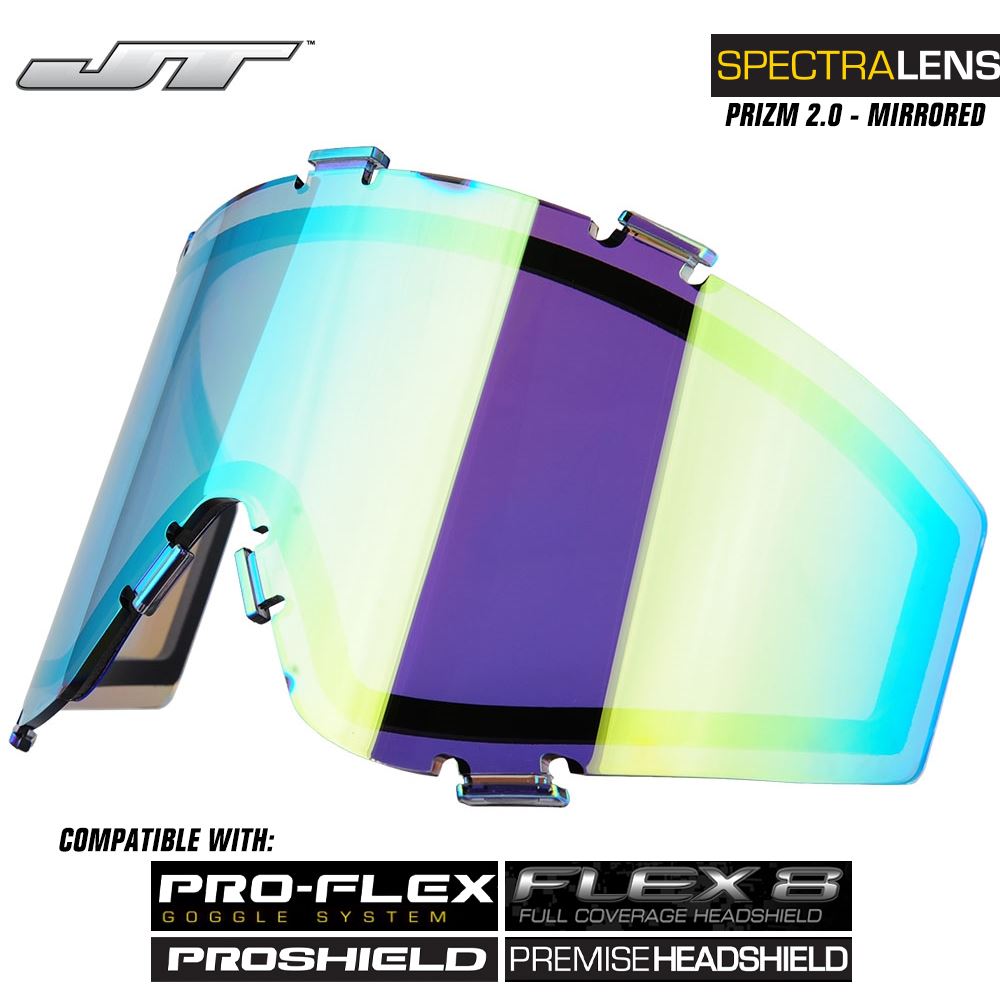 JT Spectra Paintball Mask Dual-Pane Thermal Replacement Prizm 2.0 Mirrored Lens
