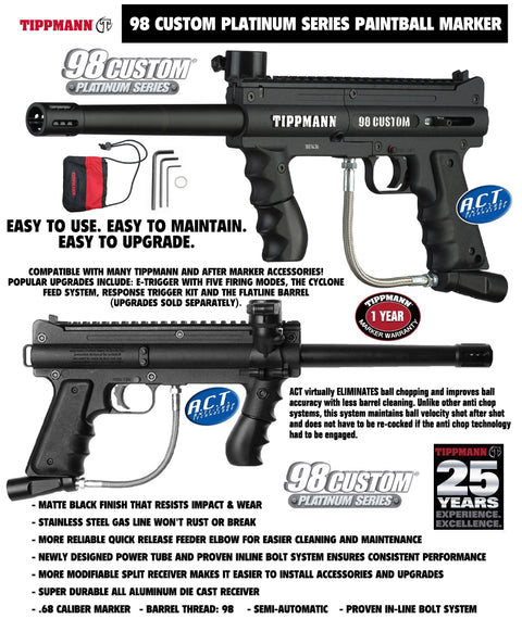 Maddog Tippmann 98 Custom Platinum Series Protective CO2 Paintball Gun Marker Starter Package