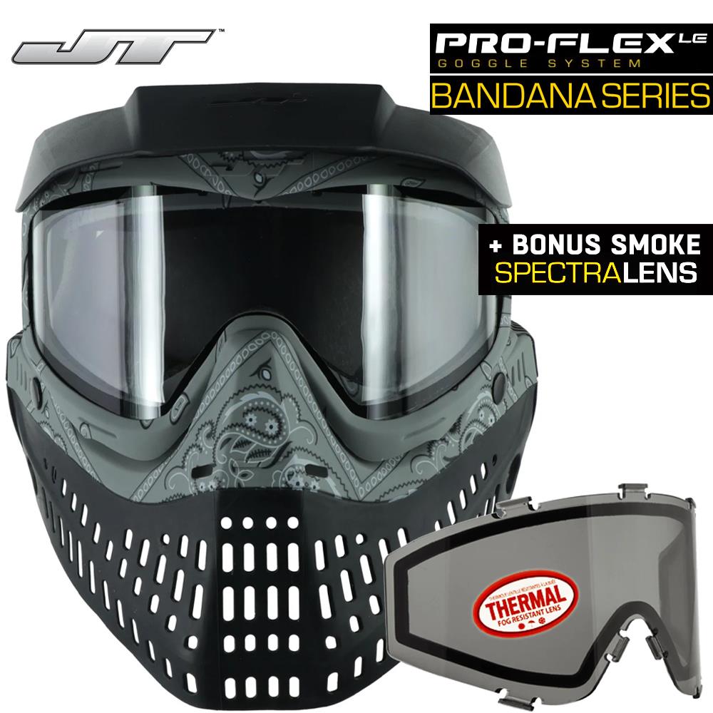 NEW JT Proflex White Black Paintball Mask Goggle Gold Spectra Thermal Lens