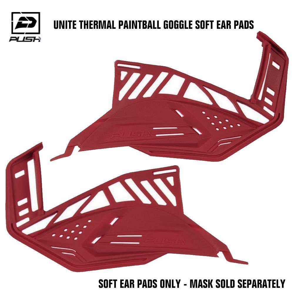 Push Unite Paintball Goggle Mask Soft Ear Pads - Red - PaintballDeals.com