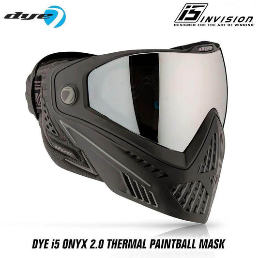 Dye I5 Thermal Paintball Mask Goggles with GSR Pro Strap - Onyx Black / Grey - PaintballDeals.com