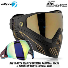Dye I5 Thermal Paintball Mask Goggles with GSR Pro Strap - Onyx Gold 2.0 Black / Gold - PaintballDeals.com