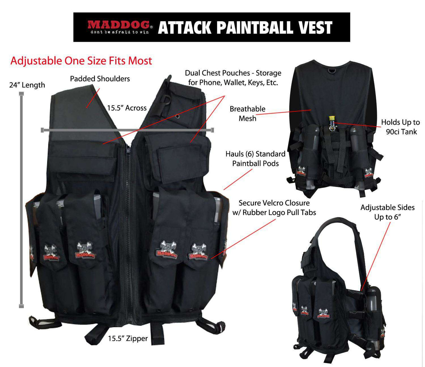 Tippmann TMC MAGFED Lieutenant HPA Attack Vest Paintball Gun Package