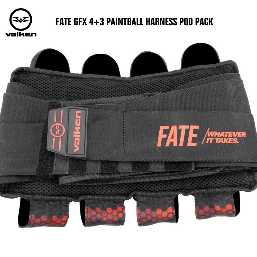 Valken Fate GFX 4+3 Paintball Harness Pod Pack - Digi Tiger Red Camo