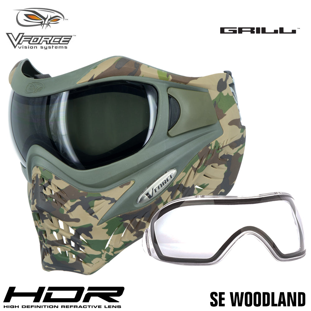 V-Force Grill Thermal Paintball Mask Goggles - SE Woodland Camo (HDR 