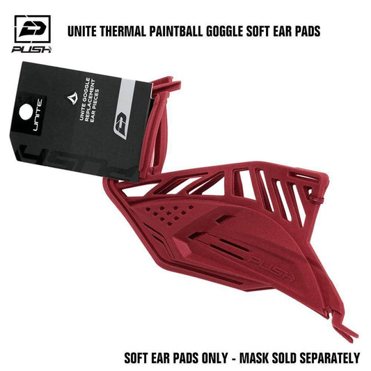 Push Unite Paintball Goggle Mask Soft Ear Pads - Red - PaintballDeals.com