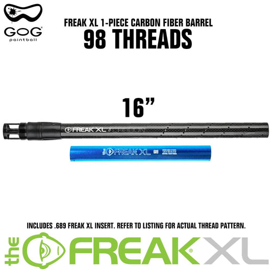 GoG Freak XL Carbon Fiber Paintball Barrel w/ .689 Insert - 98 Thread