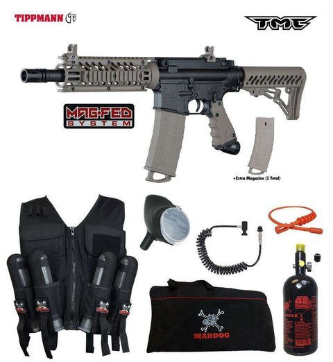 Tippmann TMC MAGFED Lieutenant HPA Sport Vest Paintball Gun Package