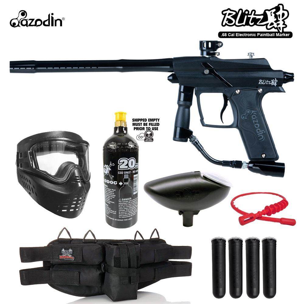 Maddog Azodin Blitz 4 Package Silver Paintball Gun Starter Kit From