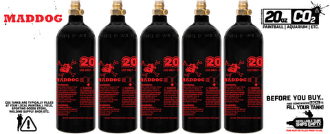 Maddog 20 Oz Aluminum Paintball Tank Co2 Bottle