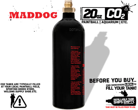 Maddog 20 Oz Aluminum Paintball Tank Co2 Bottle