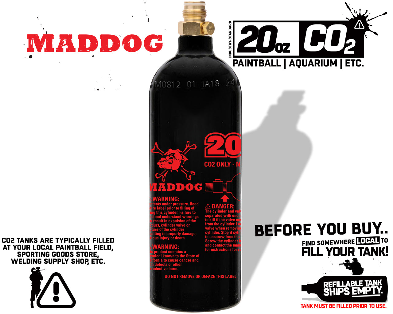 Paintball CO2 Bottles - HPA Compressed Air Tanks