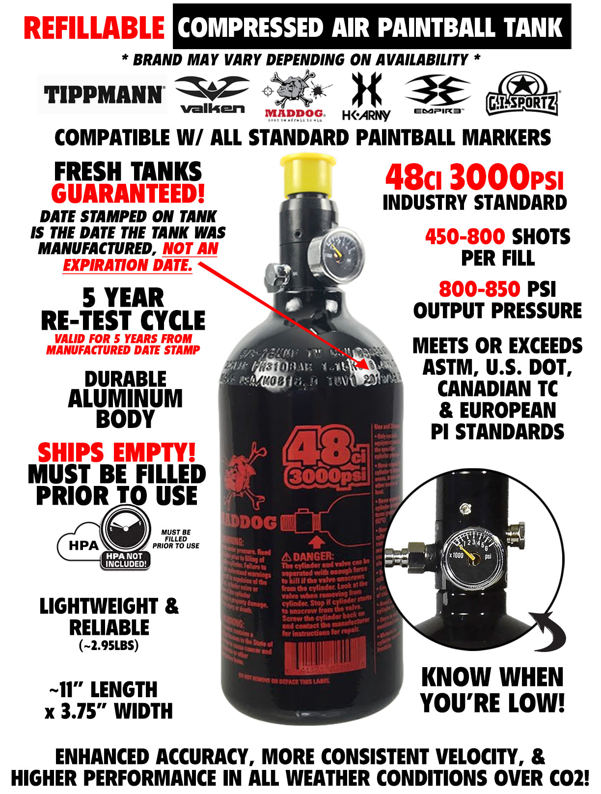 Empire Axe 2.0 Electronic Full Auto Paintball Gun w/ 48/3000 HPA Tank, Empire Halo Too Loader, Empire Helix Thermal Mask, Neck Protector, 4+3 Harness & (4) Pods Starter Package