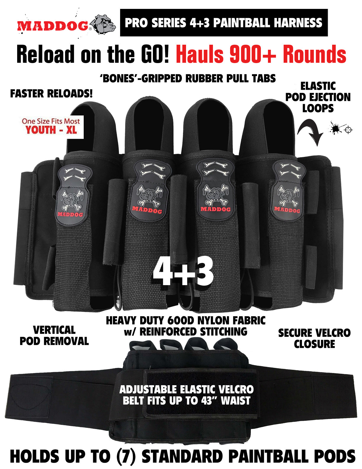 Empire Axe 2.0 Electronic Full Auto Paintball Gun w/ 48/3000 HPA Tank, Empire Halo Too Loader, Empire Helix Thermal Mask, Neck Protector, 4+3 Harness & (4) Pods Starter Package