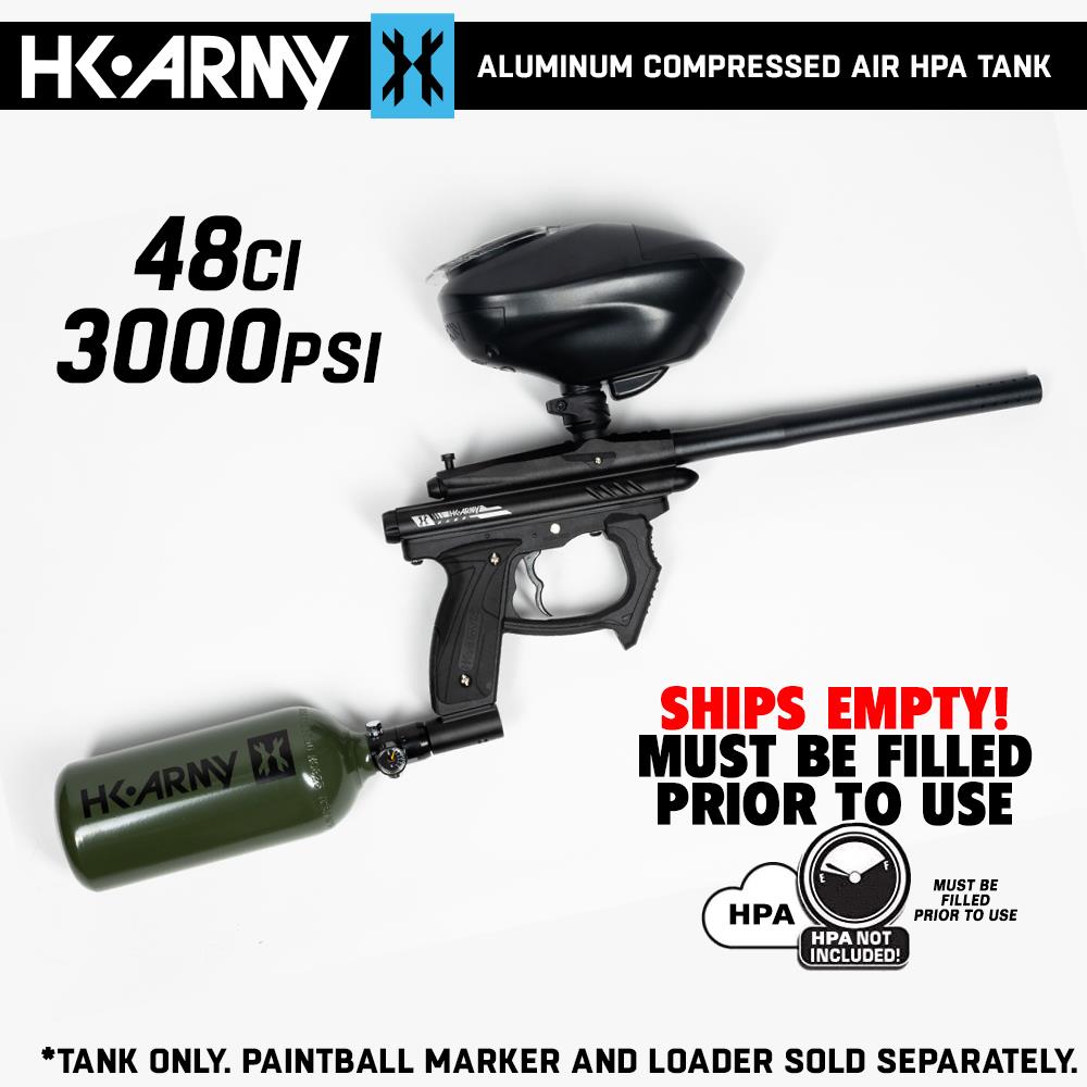 HK Army 48/3000 Aluminum Compressed Air HPA Paintball Tank - Olive - 11/2021