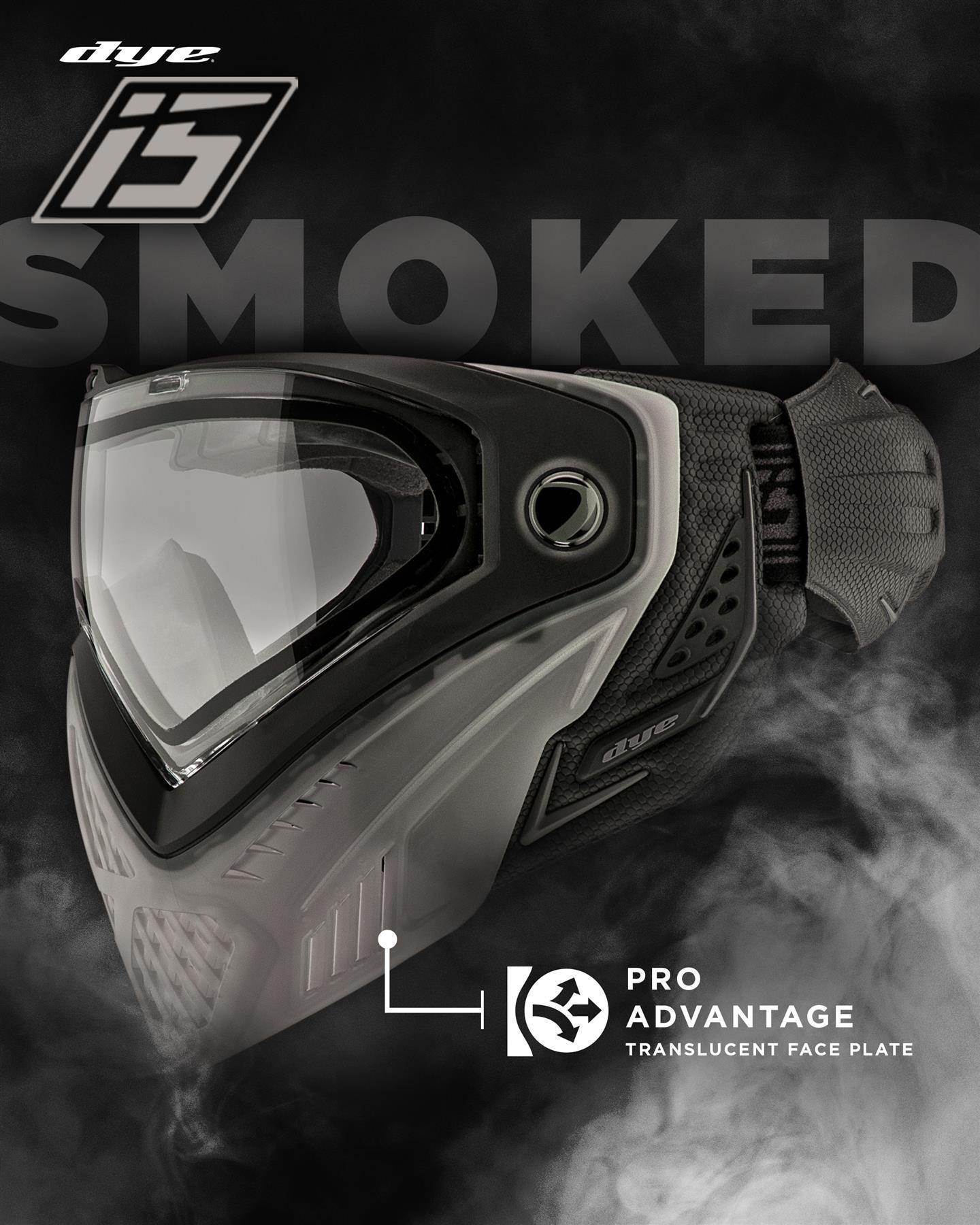 Dye I5 Thermal Paintball Mask Goggles with GSR Pro Strap - SMOKED Smoke / Black - PaintballDeals.com