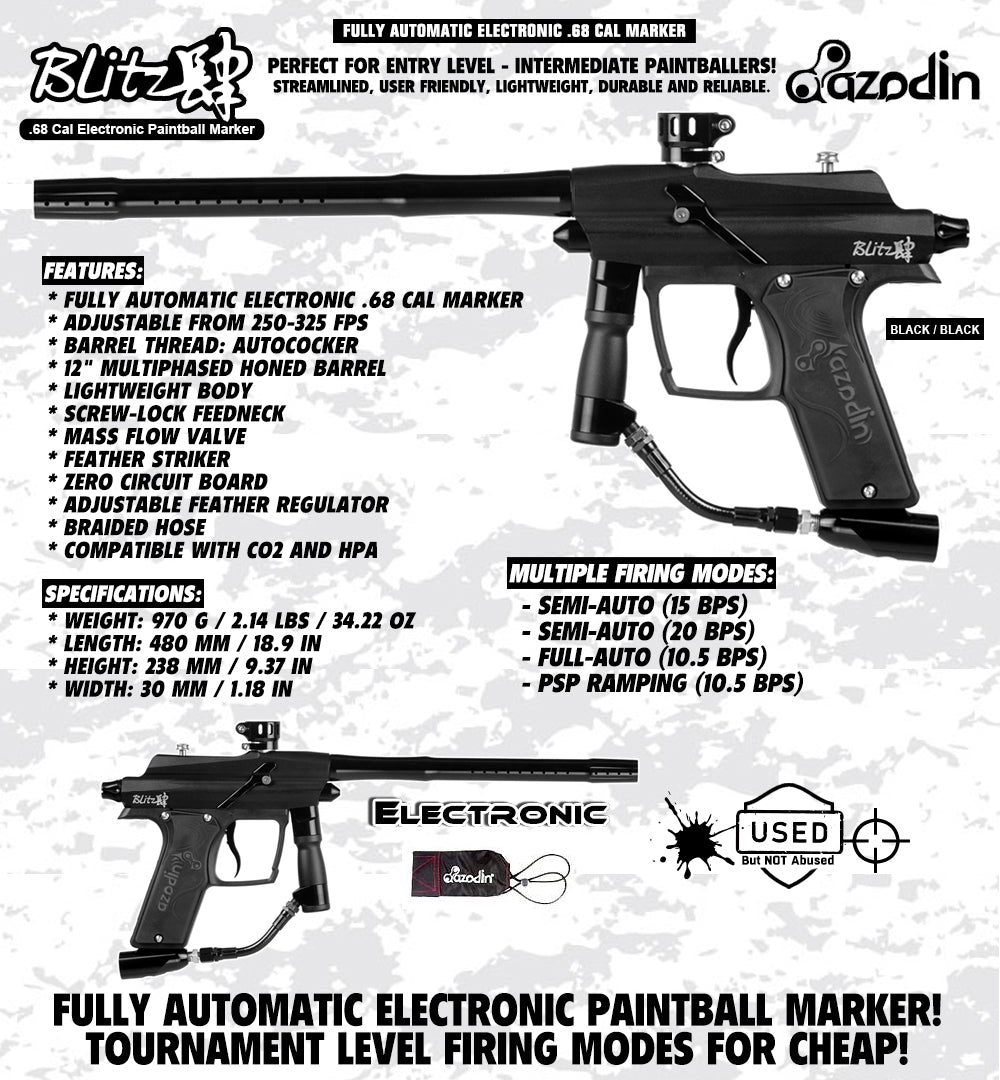 CLEARANCE Azodin Blitz 4 Electronic .68 Caliber Paintball Gun | USED