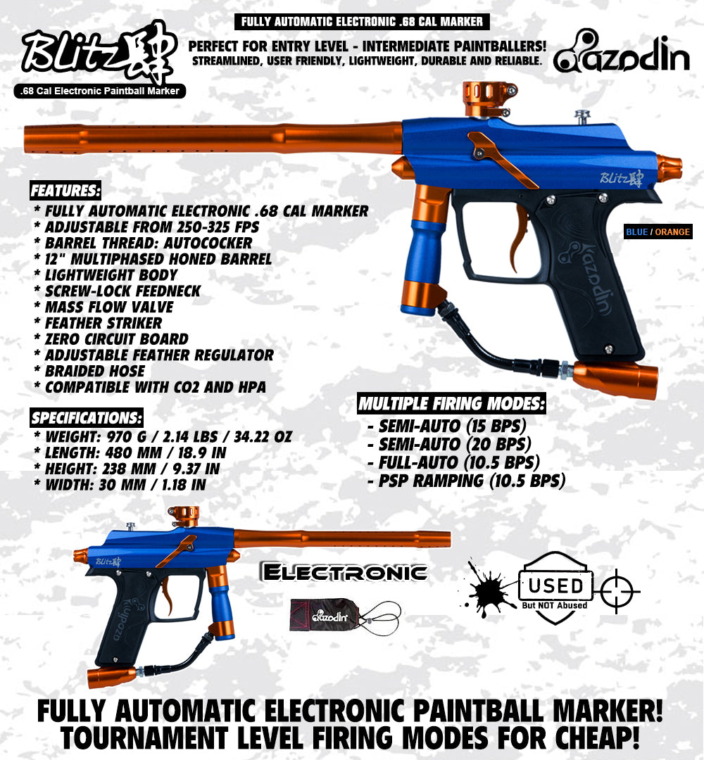 CLEARANCE Azodin Blitz 4 Electronic .68 Caliber Paintball Gun | USED But NOT Abused