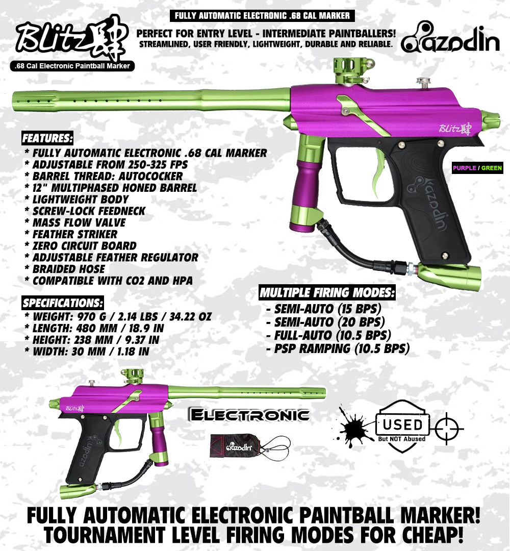 CLEARANCE Azodin Blitz 4 Electronic .68 Caliber Paintball Gun | USED But NOT Abused