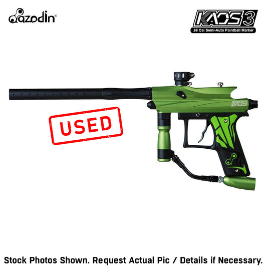 CLEARANCE Azodin Kaos 3 Semi-Automatic .68 Caliber Paintball Gun Marker - Green / Black - USED