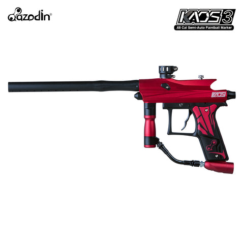 CLEARANCE Azodin Kaos 3 Semi-Automatic .68 Caliber Paintball Gun Marker - Red / Black - USED