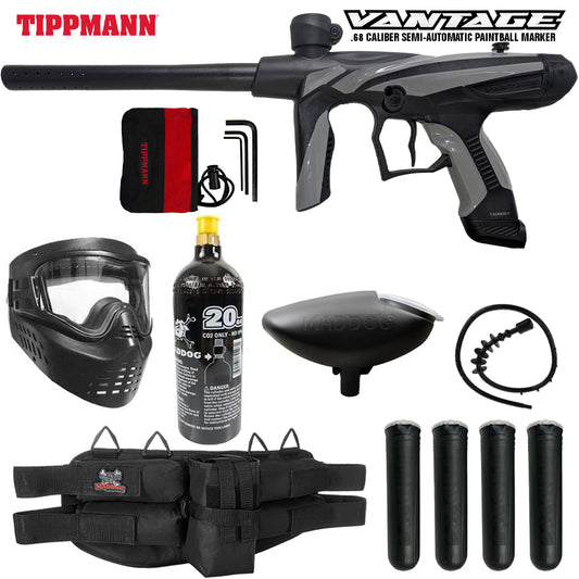 Tippmann Vantage .68 Caliber Semi-Automatic Silver CO2 Paintball Gun Package