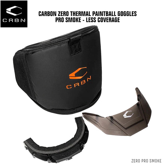 Carbon Zero Thermal Paintball Goggles - Pro Smoke - Less Coverage