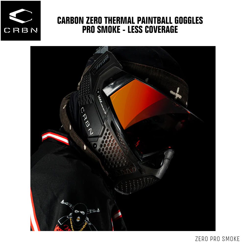 Carbon Zero Thermal Paintball Goggles - Pro Smoke - Less Coverage