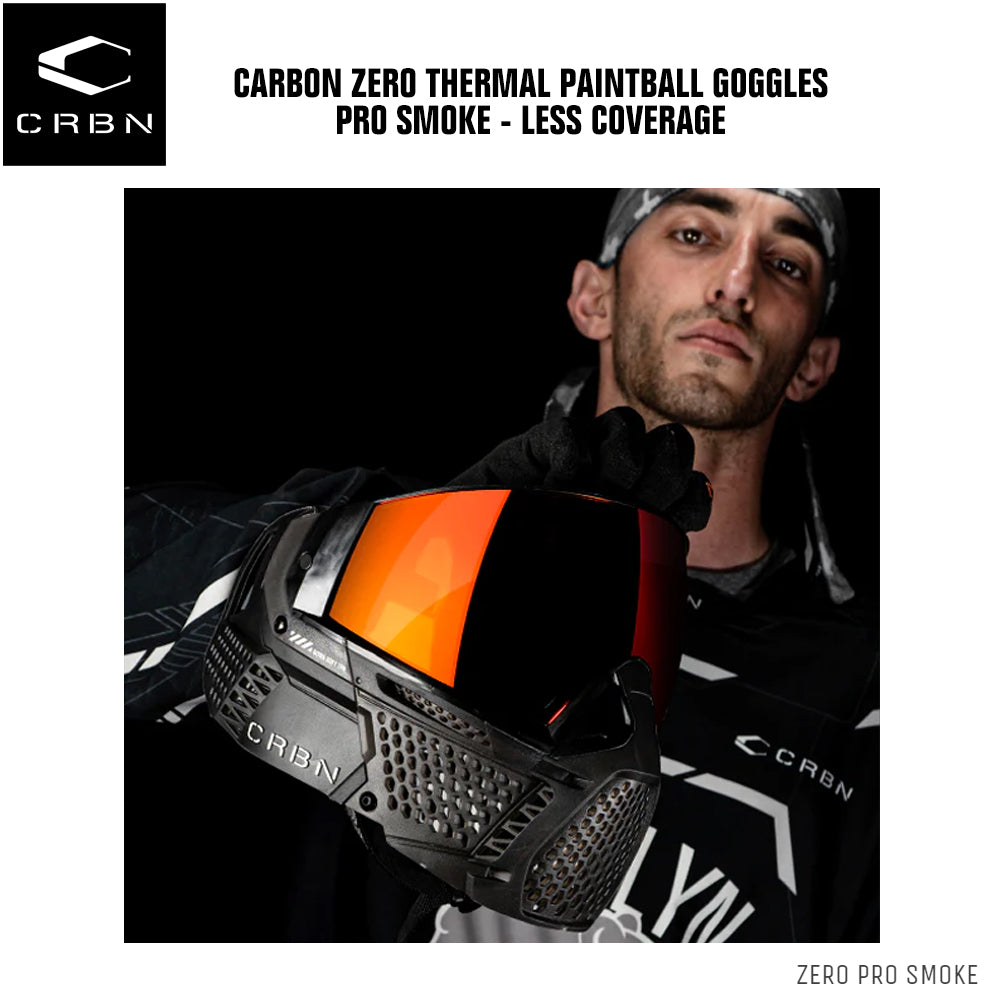 Carbon Zero Thermal Paintball Goggles - Pro Smoke - Less Coverage