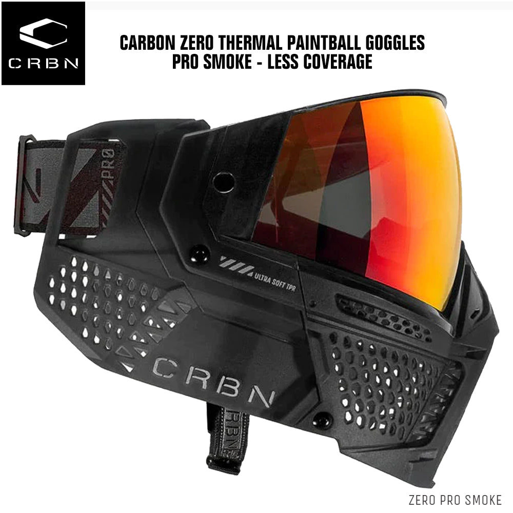 Carbon Zero Thermal Paintball Goggles - Pro Smoke - Less Coverage