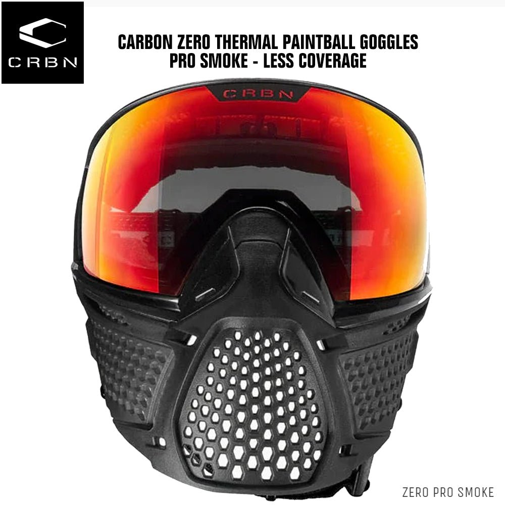 Carbon Zero Thermal Paintball Goggles - Pro Smoke - Less Coverage