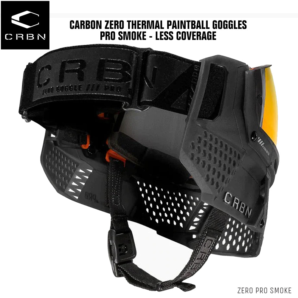 Carbon Zero Thermal Paintball Goggles - Pro Smoke - Less Coverage