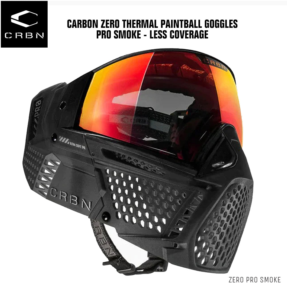 Carbon Zero Thermal Paintball Goggles - Pro Smoke - Less Coverage