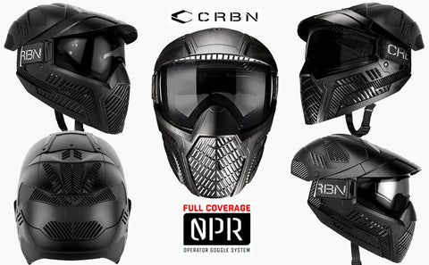 CLEARANCE Carbon OPR Full Head Coverage Thermal Paintball Goggles Mask - Black - Used But NOT Abused
