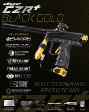 Dye CZR+ .68 Caliber Full Auto Electronic Paintball Gun Marker - Black / Gold Dust