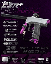 Dye CZR+ .68 Caliber Full Auto Electronic Paintball Gun Marker - Grey / Purple Dust