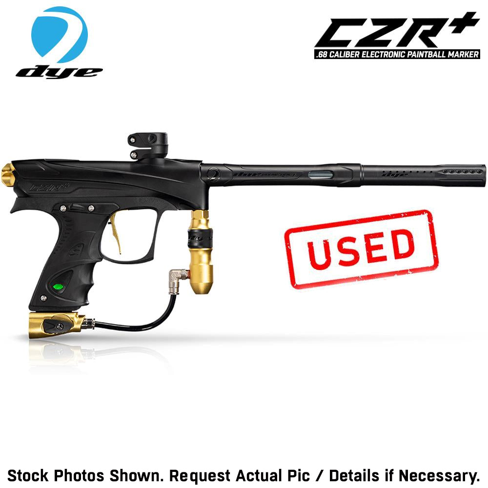 CLEARANCE Used Dye CZR+ .68 Caliber Full Auto Electronic Paintball Gun Marker - Black / Gold Dust