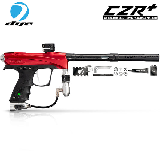 Dye CZR+ .68 Caliber Full Auto Electronic Paintball Gun Marker - Red / Silver Dust