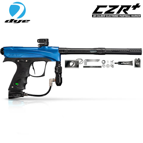 Dye CZR+ .68 Caliber Full Auto Electronic Paintball Gun Marker - Blue / Black Dust