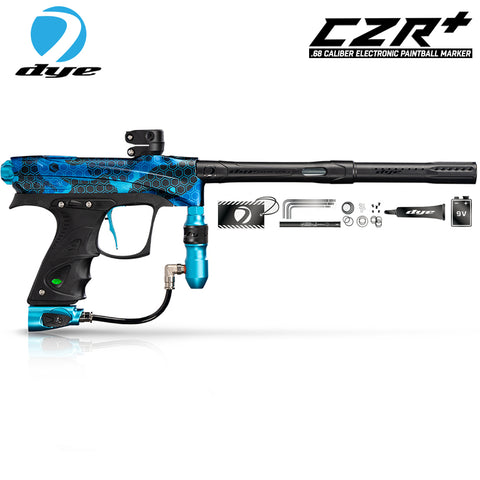 Dye CZR+ .68 Caliber Full Auto Electronic Paintball Gun Marker - PGA HyperCam Cyan Dust