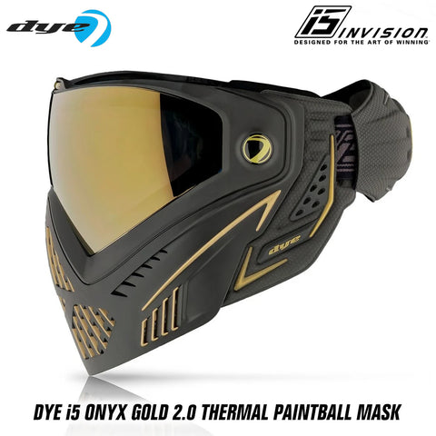 CLEARANCE - Dye i5 Paintball Goggles - Onyx Gold 2.0 - Black / Gold | Used But NOT Abused