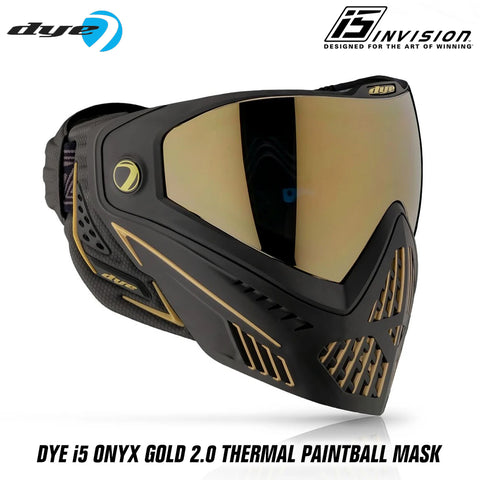 CLEARANCE - Dye i5 Paintball Goggles - Onyx Gold 2.0 - Black / Gold | Used But NOT Abused